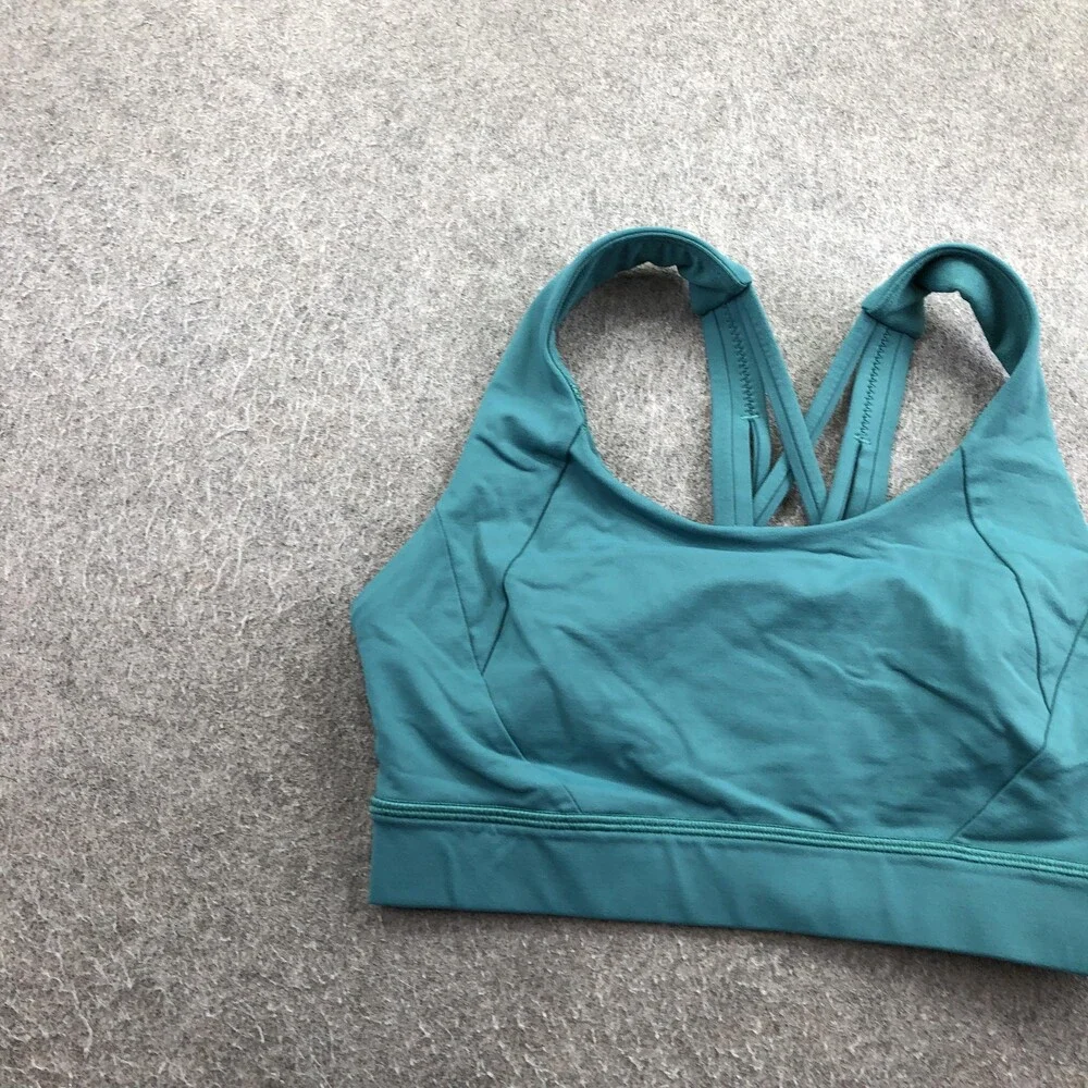 Lululemon Sports Bra Womens 4 Green Free To Be Wild Strappy Crossback Yoga Gym - Picture 2 of 10